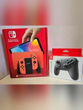 Nintendo Switch Mario Red Edition & Pro Controller **BOX ONLY**